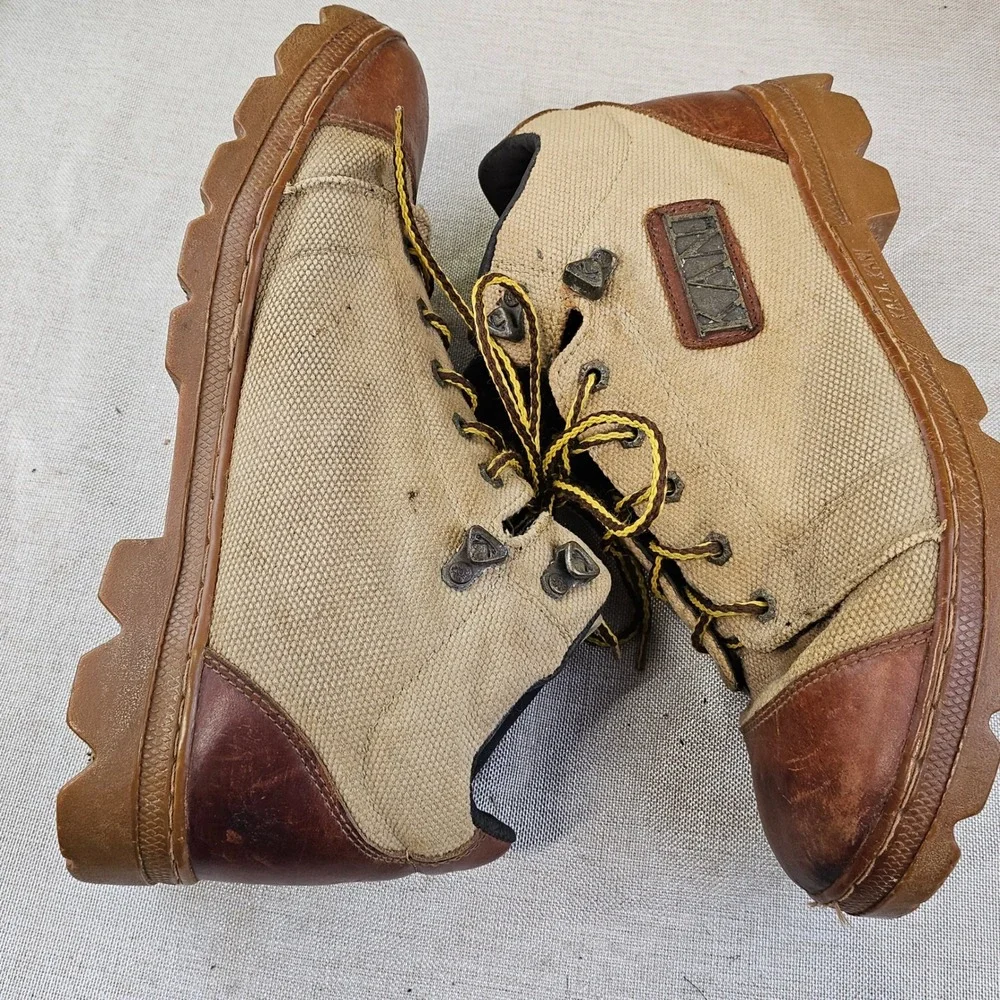 Karl Kani‎ Boots Khaki Canvas Leather Ankle 4529 F12 Menswear size 13